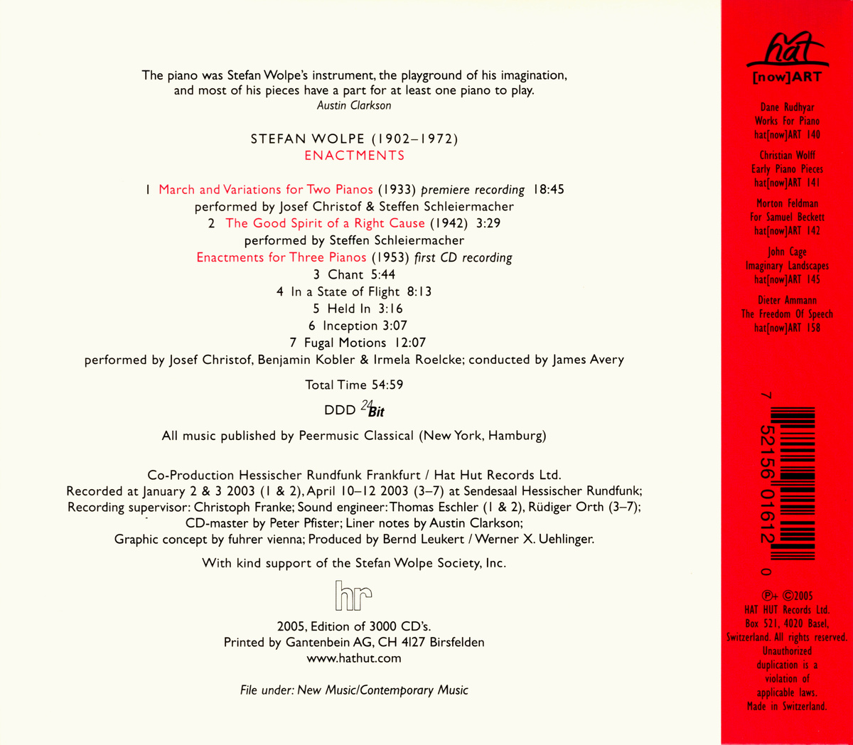 Stefan Wolpe CD